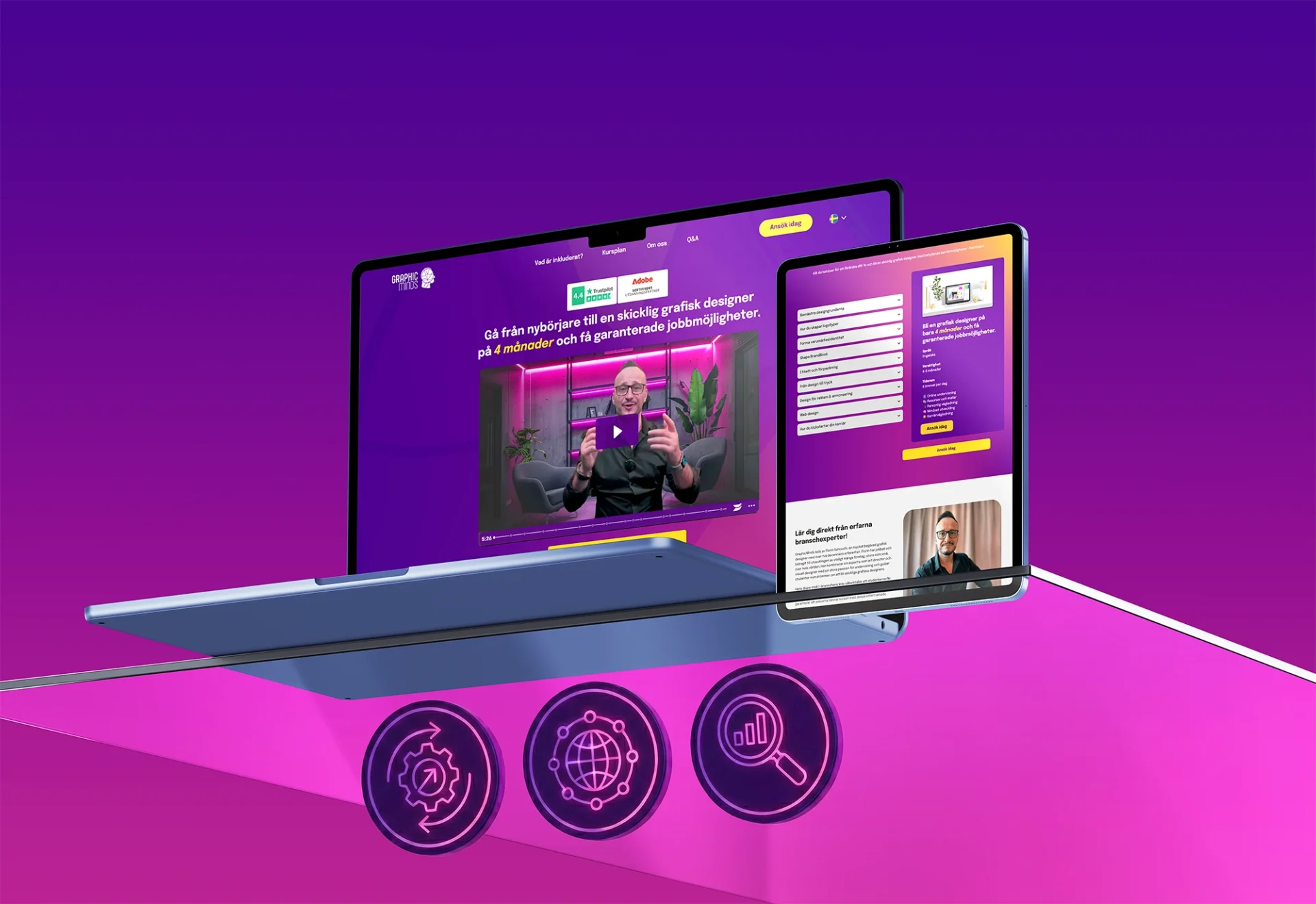 Portfolio - Graphic Mind Mockup with badge